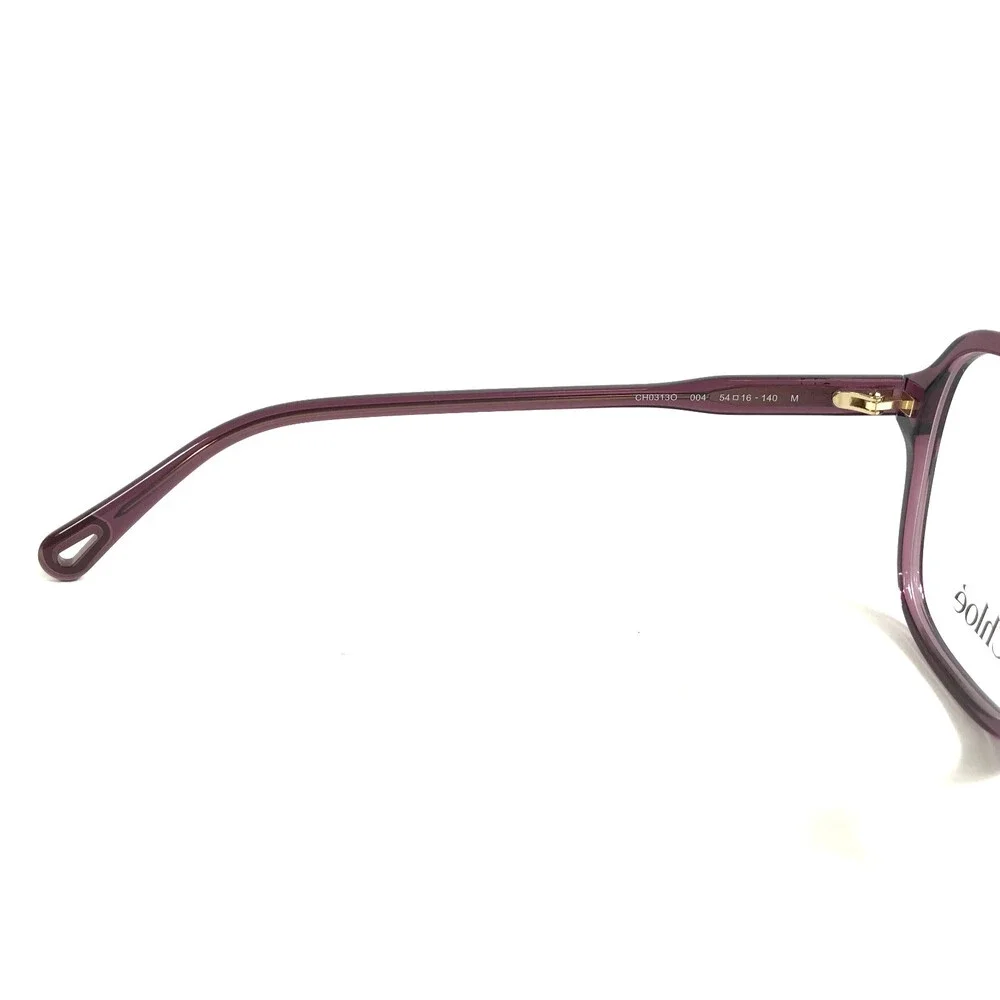 Chloe Eyeglasses Frames CH0313O 004 Shiny Purple Square Full Rim 54-16-140